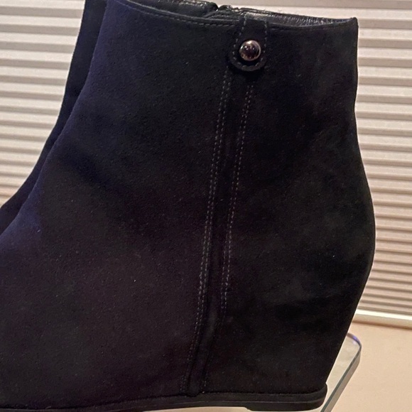 Stuart Weitzman Black Suede Wedge Booties - Picture 3 of 10
